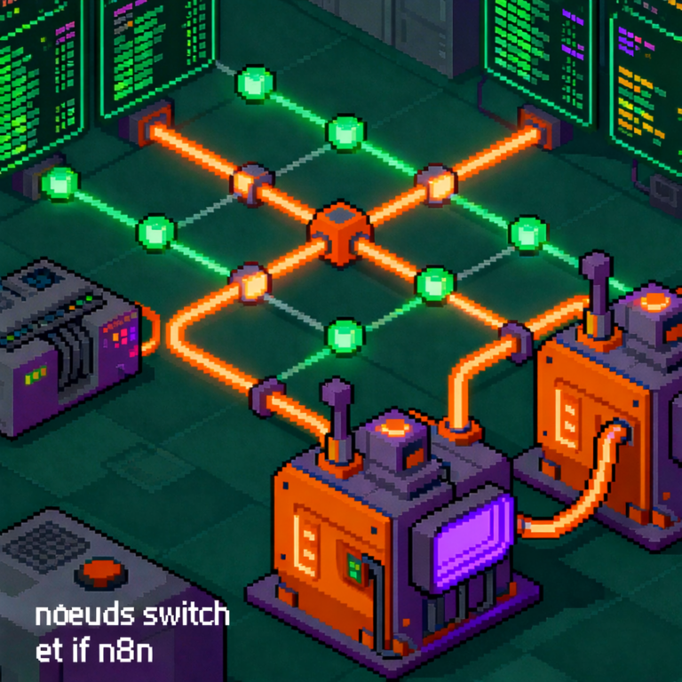 Illustration du noeud switch et if dans n8n pour l'automatisation des flux de travail